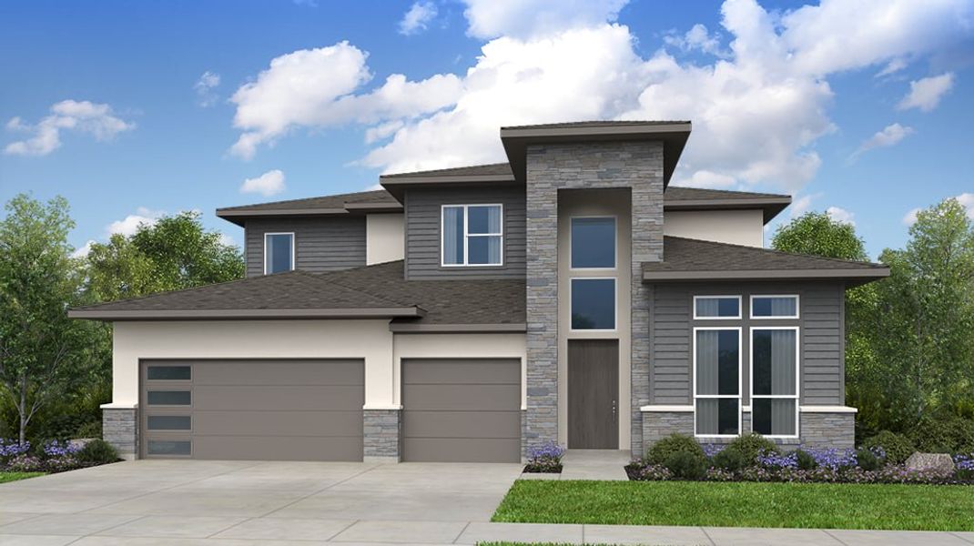 Representative exterior photo of a completed home built from the Travis by Taylor Morrison in Silverleaf 60s, Cedar Creek, TX (Image 4).