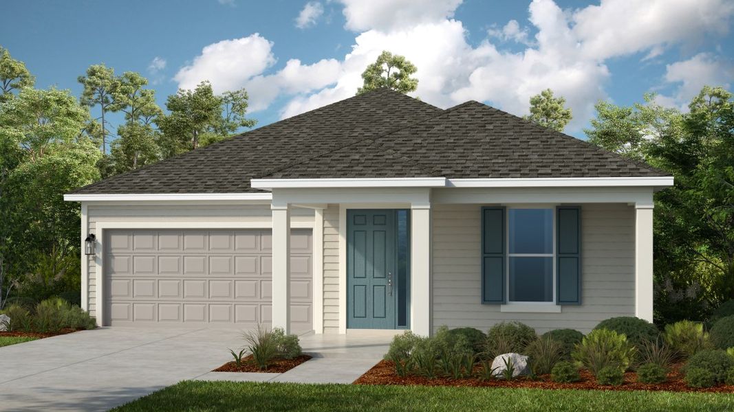 Representative exterior photo of a completed home built from the Biloxi by Taylor Morrison in Colbert Landings, Palm Coast, FL (Image 4). Representative exterior photo of a completed home built from the Biloxi by Taylor Morrison in Colbert Landings, Palm Coast, FL (Image 4).