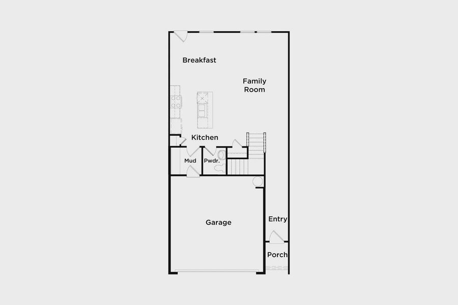 2D floor plan layout of this home in Bowers Farm Townhomes, McDonough, GA (Image 3).