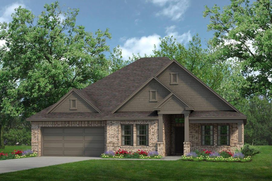 Elevation D | Concept 2434 at Coyote Crossing in Godley, TX by Landsea Homes