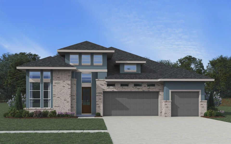 Representative exterior photo of a completed home built from the Sydney by Chesmar Homes in Prominence 60's, San Antonio, TX (Image 5).
