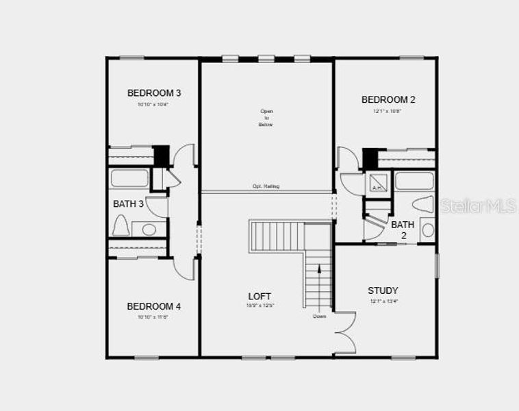 2D floor plan layout of this home in Brookland Park, Auburndale, FL (Image 5).