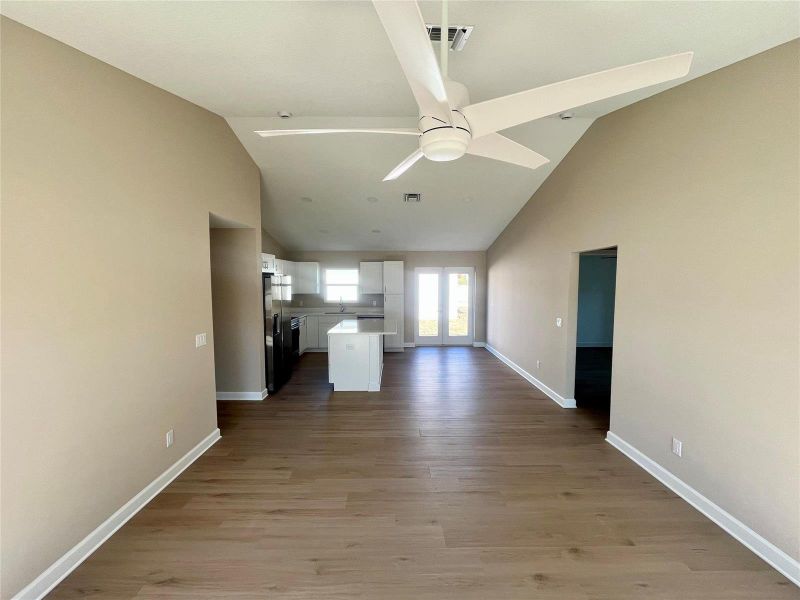 Laminate floors throughout