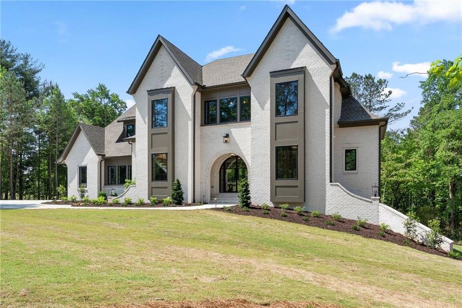 Front exterior of a new home in , Flowery Branch, GA, highlighting curb appeal (Image 28).