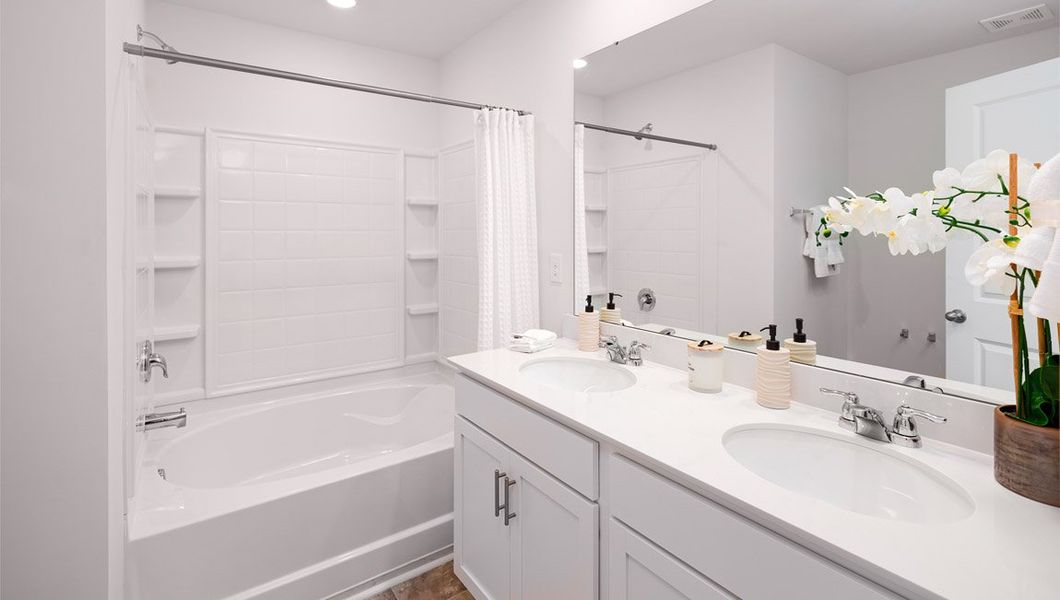 Furnished interior view inside a new home in Tap Root Farms, Fletcher (Image 20).