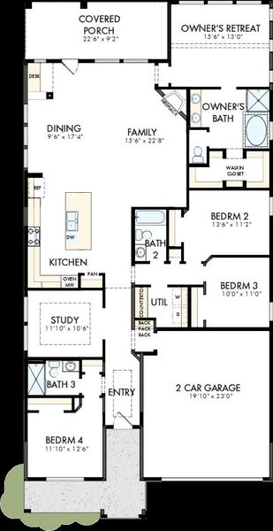 2D floor plan layout of this home in Mantua Point Classics, Van Alstyne, TX (Image 2). 2D floor plan layout of this home in Mantua Point Classics, Van Alstyne, TX (Image 2).