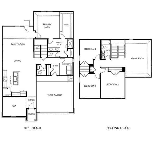 2D floor plan layout of this home in Legendary Trails - Classic Series, Cibolo, TX (Image 4).