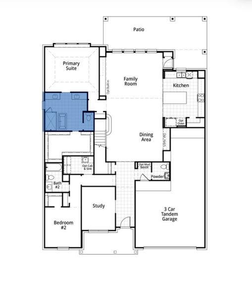 2D floor plan layout for the Millbeck by Highland Homes in Mantua Point, Van Alstyne, TX (Image 20).