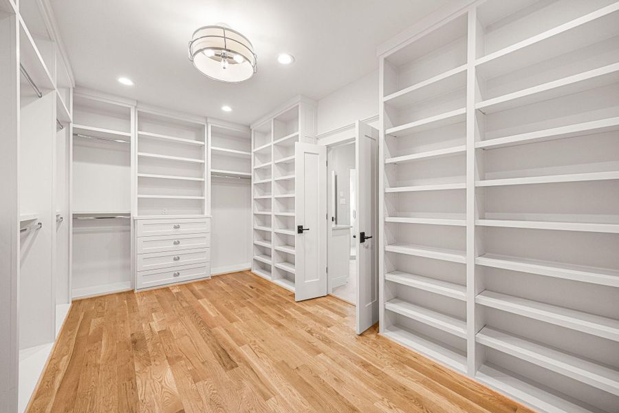 Primary walk in closet off bathroom Primary walk in closet off bathroom