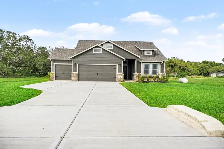 Front exterior of a new home in , Bay City, TX, highlighting curb appeal (Image 19). Front exterior of a new home in , Bay City, TX, highlighting curb appeal (Image 19).