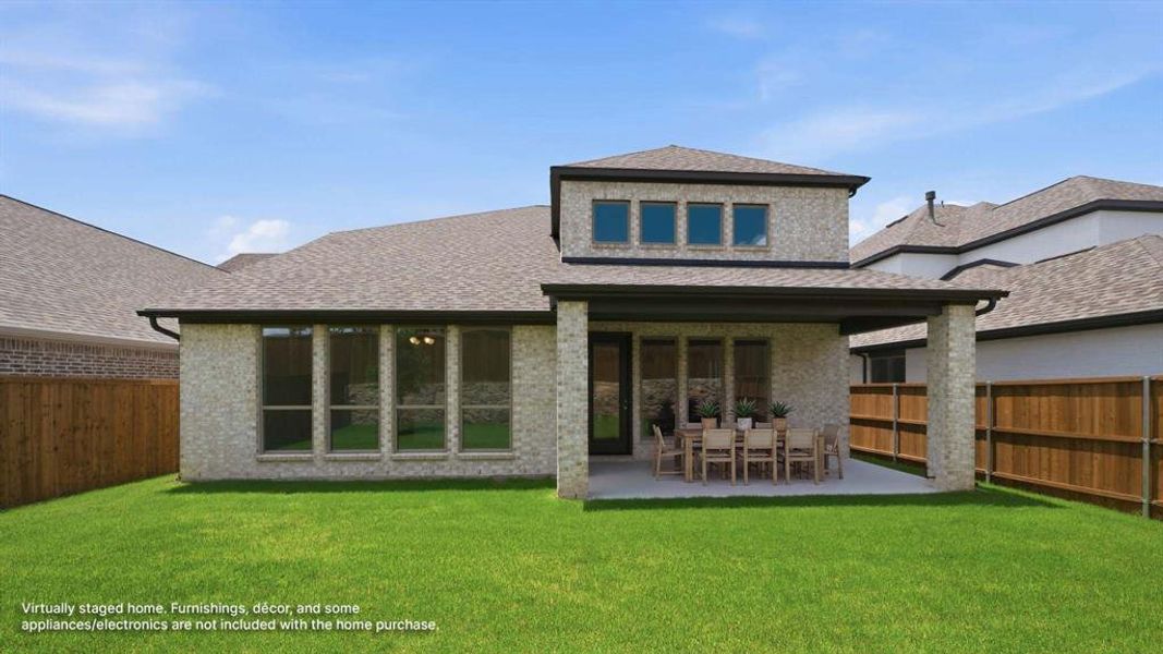 Exterior details and patio area of a home in The Heights at Uptown Celina, Celina (Image 3).