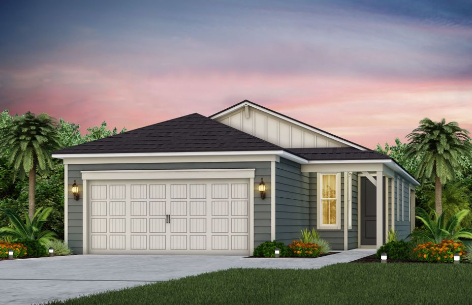 Representative exterior photo of a completed home built from the Drayton by Pulte Homes in Seminole Palms, Palm Coast, FL (Image 20).