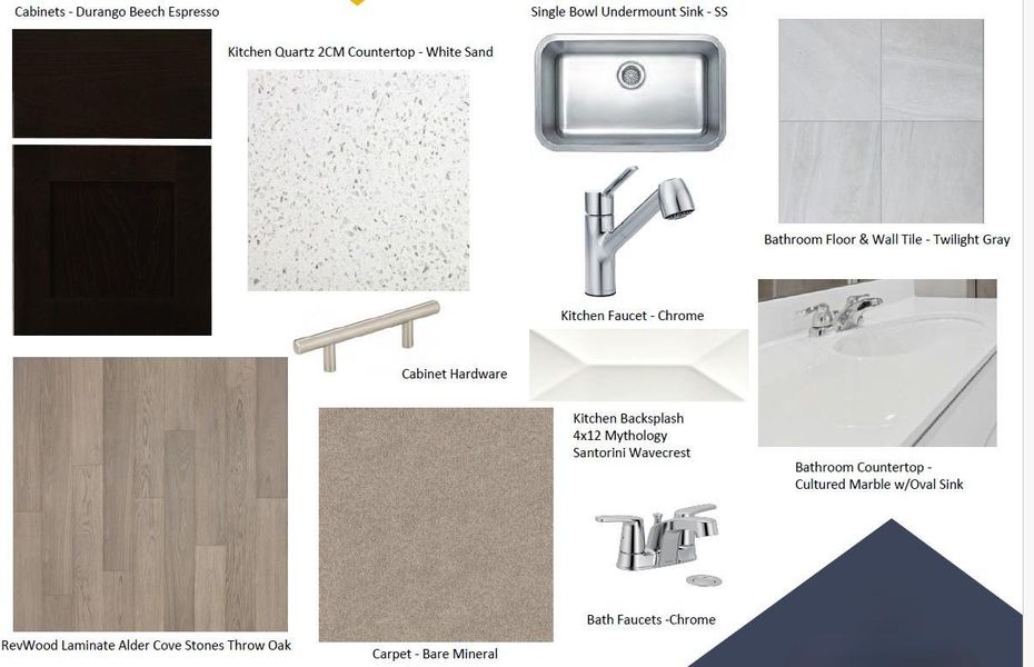Sample of building materials used in homes in Marble Creek Crossing, Austin (Image 2). Sample of building materials used in homes in Marble Creek Crossing, Austin (Image 2).