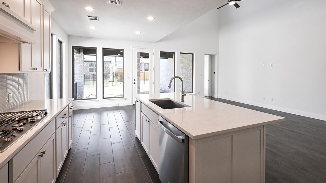 Furnished interior view inside a new home in 6 Creeks, Kyle (Image 9).