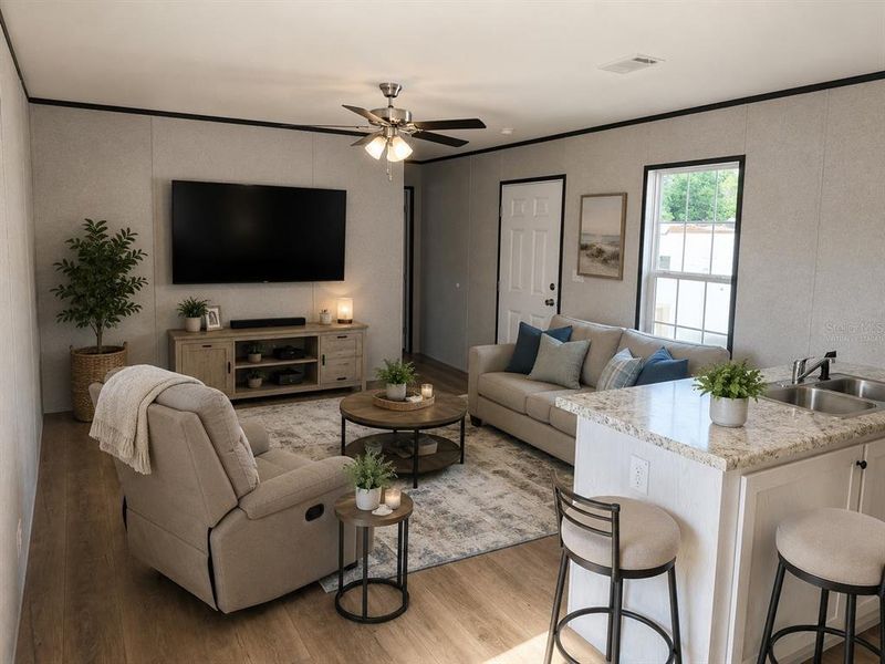 Furnished interior view inside a new home in , New Port Richey (Image 10). Furnished interior view inside a new home in , New Port Richey (Image 10).