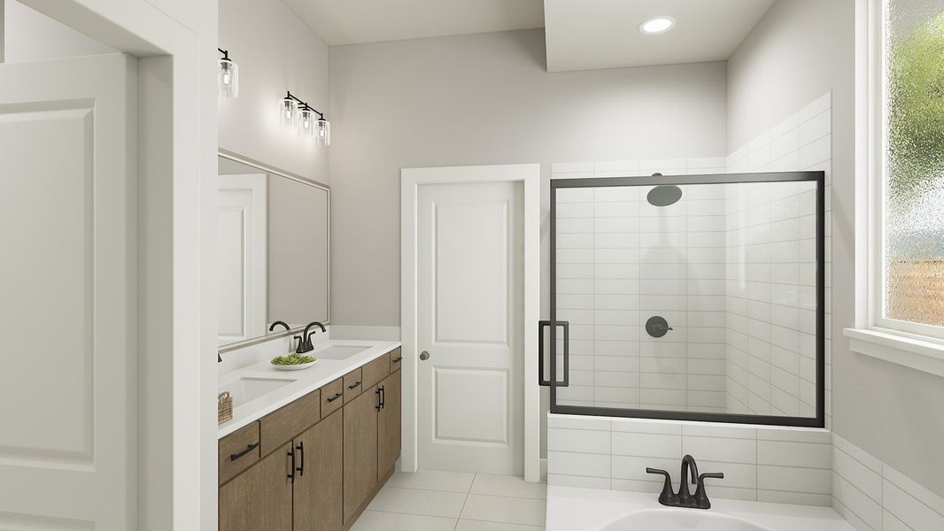 Representative furnished interior of a home built from the Abeline by Tri Pointe Homes in The Meadows, Denton (Image 10).