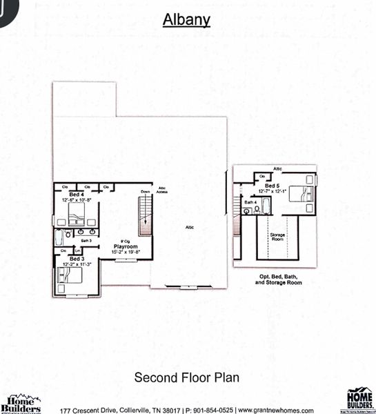 2D floor plan layout of this home in White Oak, Arlington, TN (Image 3).