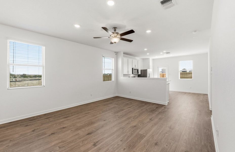 Representative unfurnished interior of a home built from the Adams by Pulte Homes in Saddleback at Santa Rita Ranch, Liberty Hill (Image 19). Representative unfurnished interior of a home built from the Adams by Pulte Homes in Saddleback at Santa Rita Ranch, Liberty Hill (Image 19).