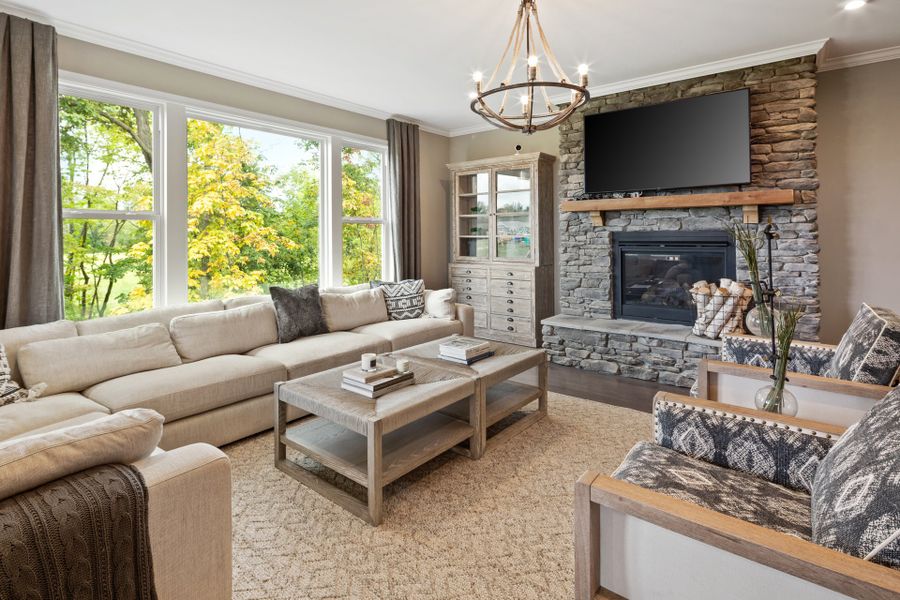 Representative furnished interior of a home built from the Everett by Fischer Homes in Woodberry, Canton (Image 14).