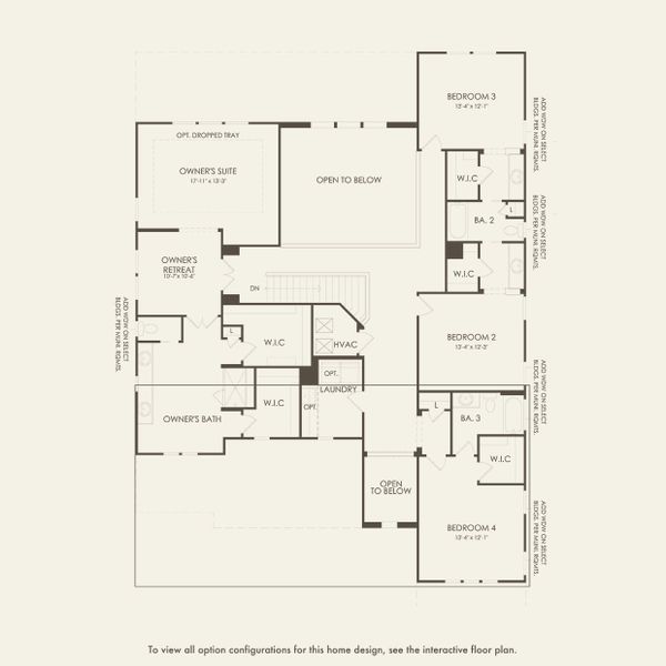 2D floor plan layout for the Roseland by Pulte Homes in The Grow, Orlando, FL (Image 4).