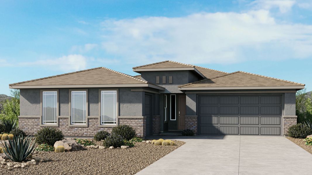 Representative exterior photo of a completed home built from the Yellowstone by Taylor Morrison in Ladera Trails, Peoria, AZ (Image 3).