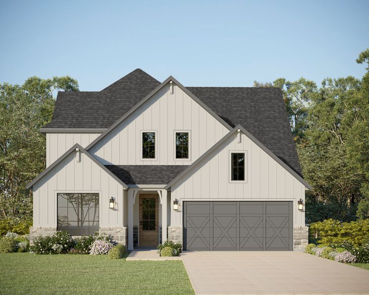 Plan 1563 Elevation B w/ Stone Plan 1563 Elevation B w/ Stone