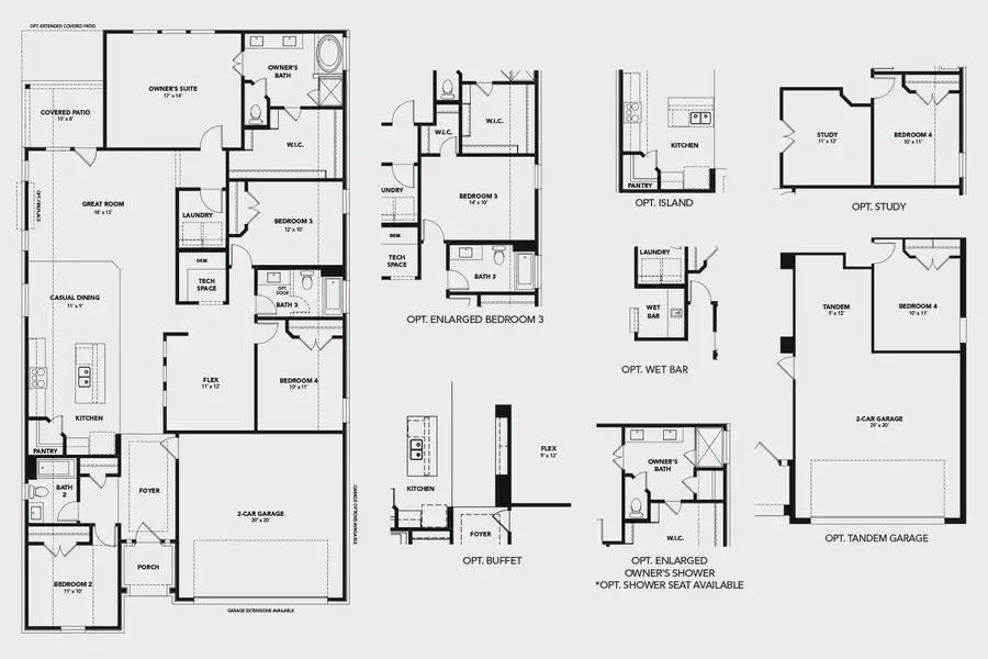 2D floor plan layout of this home in Wildflower Ranch, Fort Worth, TX (Image 4).
