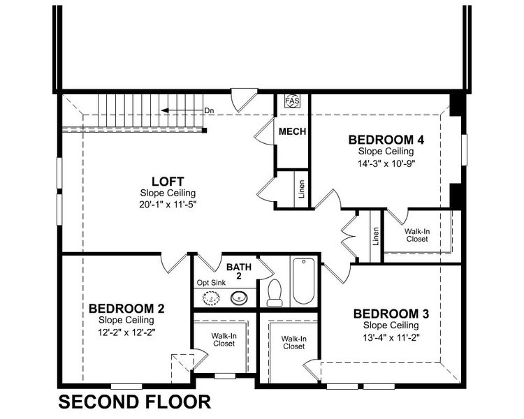 2D floor plan layout for the Rainier by Beazer Homes in The Villages of Hurricane Creek, Anna, TX (Image 5).