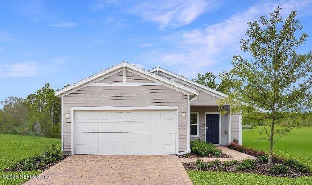 Front exterior of a new home in Granary Park: Granary Park 40s, Green Cove Springs, FL, highlighting curb appeal (Image 17).