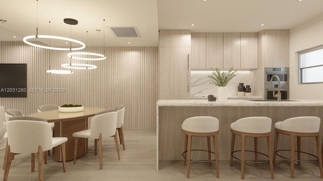Furnished interior view inside a new home in , Miami Beach (Image 6).