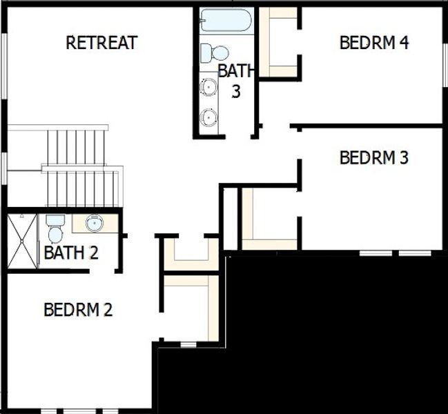 2D floor plan layout of this home in IronWing at Windrose, Litchfield Park, AZ (Image 6).