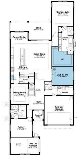 2D floor plan layout of this home in Artistry Palm Beach, Palm Beach Gardens, FL (Image 2).