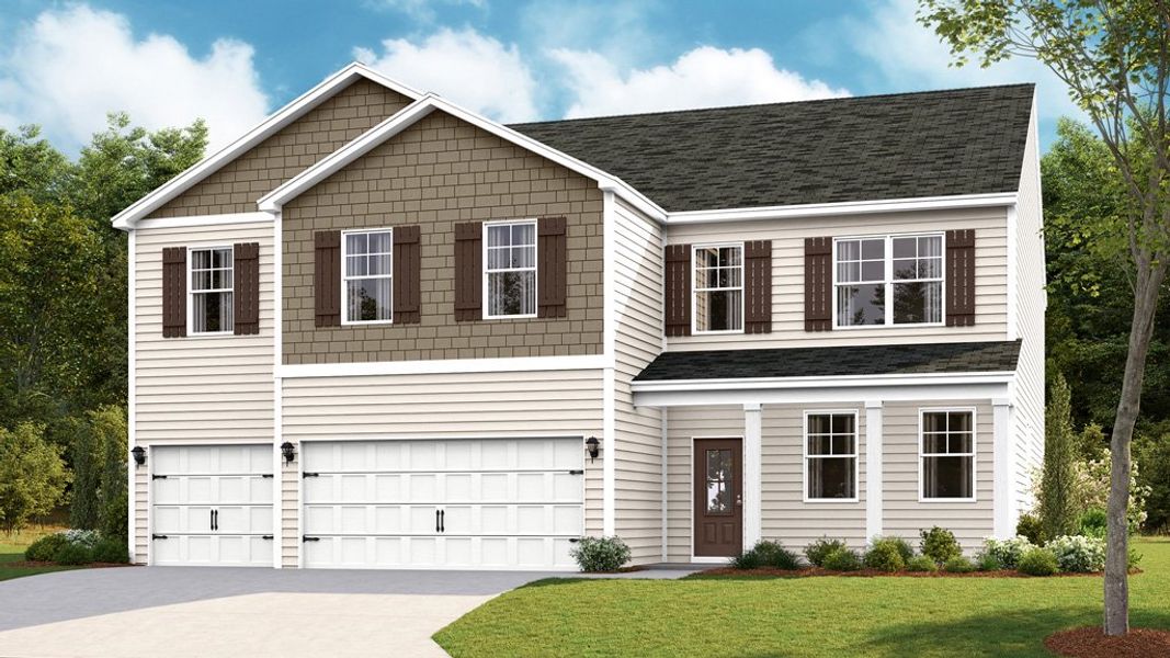 Representative exterior photo of a completed home built from the Pamlico by D.R. Horton in Prairie Pass, Apison, TN (Image 4).