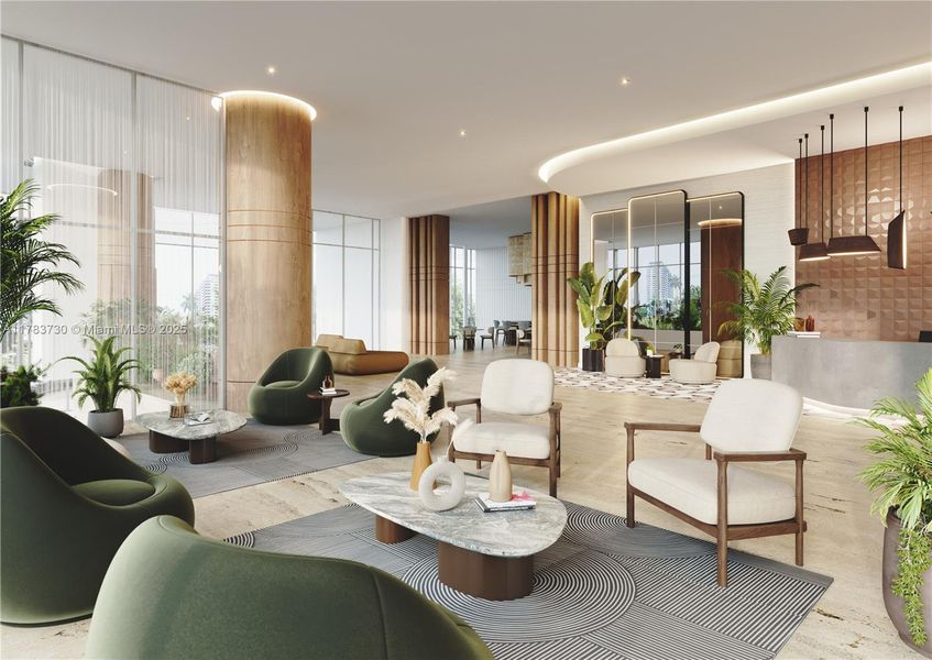 Furnished interior view inside a new home in , Miami (Image 3).