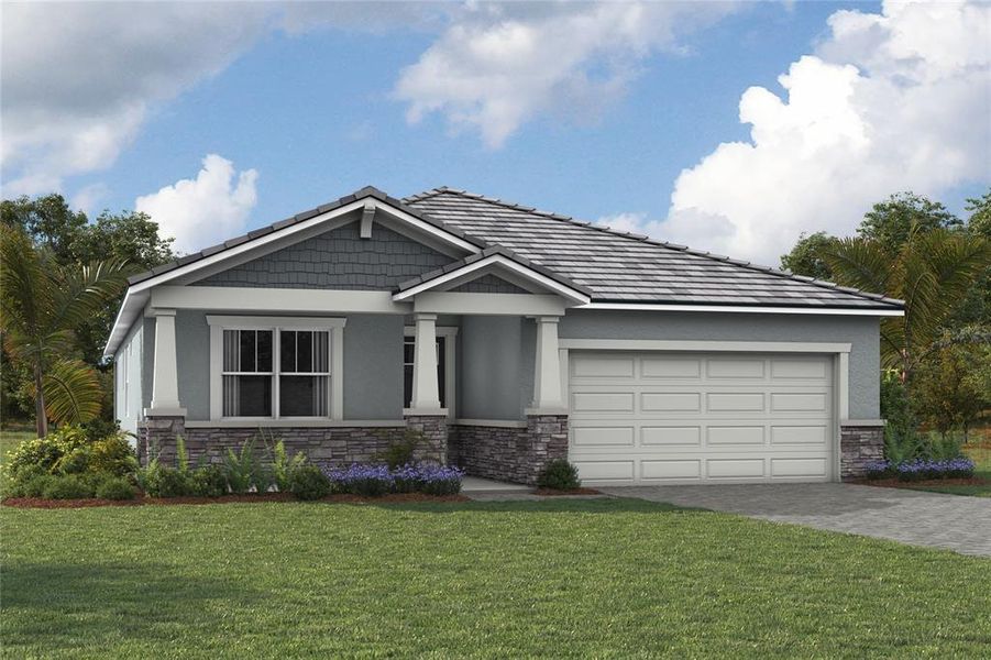 Front exterior of a new home in Wellen Park, Venice, FL, highlighting curb appeal (Image 1). Front exterior of a new home in Wellen Park, Venice, FL, highlighting curb appeal (Image 1).