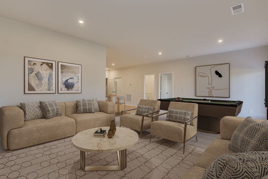 Recreation Room available on select homesites Recreation Room available on select homesites