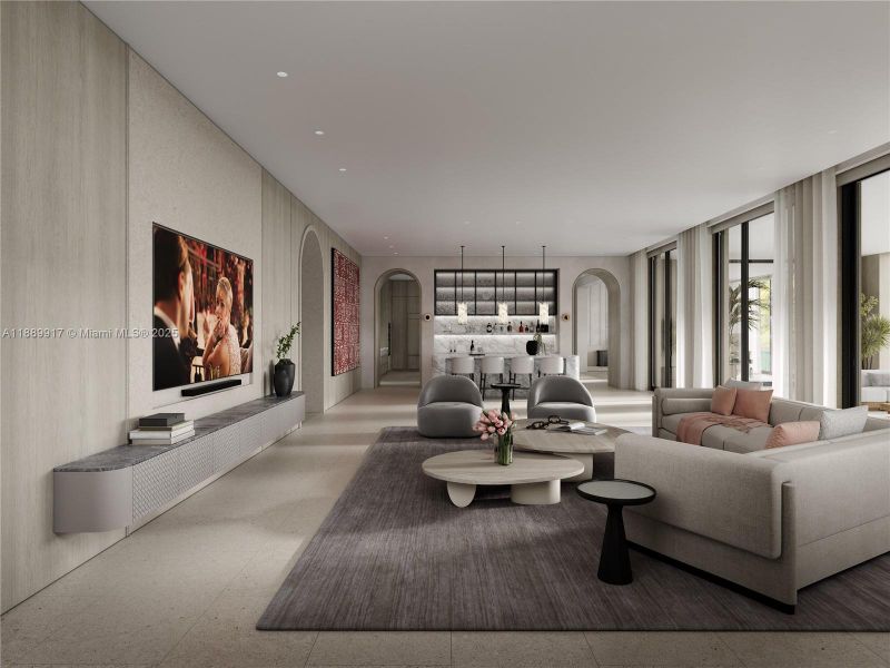 Furnished interior view inside a new home in , Fisher Island (Image 13).