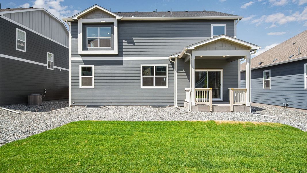 Exterior details and patio area of a home in Trails at Crowfoot, Parker (Image 28).