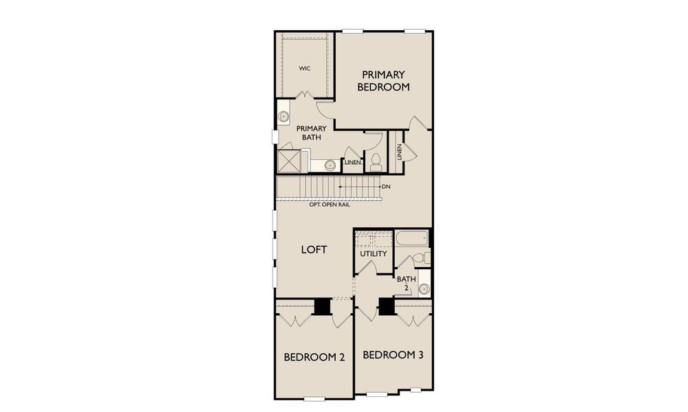 2D floor plan layout for the Clemson by Ashton Woods in The Pointe at Capp Smith Lake, Watauga, TX (Image 4).