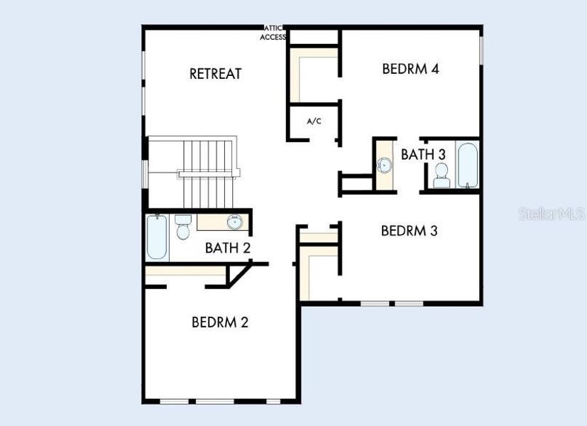 2D floor plan layout of this home in Eastlyn, Bradenton, FL (Image 6).