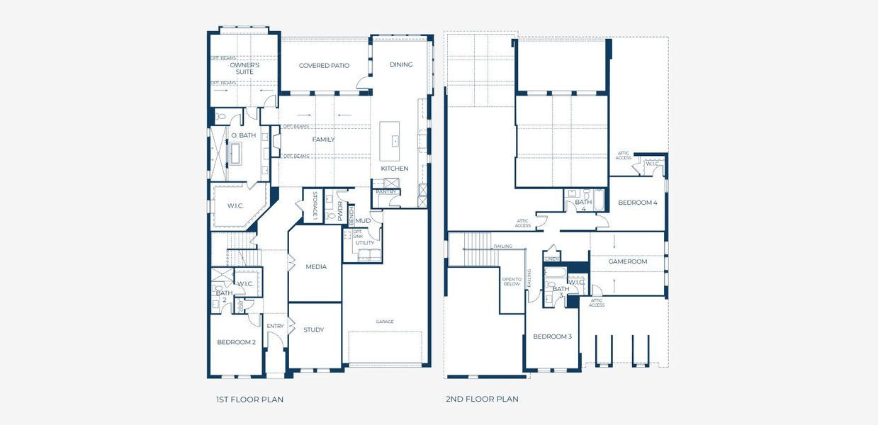 2D floor plan layout for the Madison II by Southgate Homes in Painted Tree 60' Series, McKinney, TX (Image 2). 2D floor plan layout for the Madison II by Southgate Homes in Painted Tree 60' Series, McKinney, TX (Image 2).