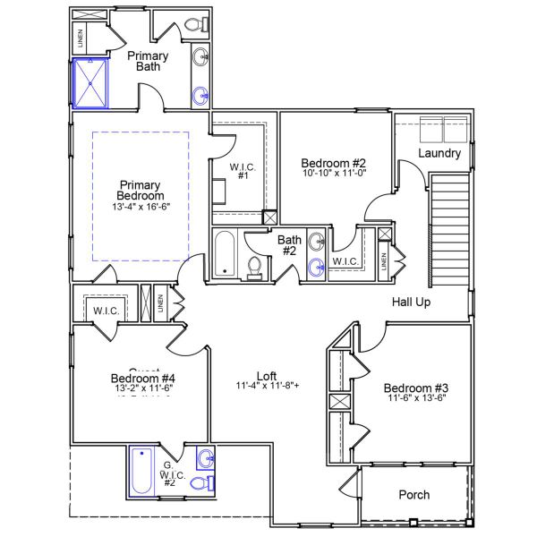 2D floor plan layout of this home in Fieldstone, Lexington, NC (Image 6).