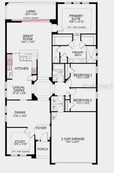 2D floor plan layout of this home in The Cove at West Port, Port Charlotte, FL (Image 4). 2D floor plan layout of this home in The Cove at West Port, Port Charlotte, FL (Image 4).
