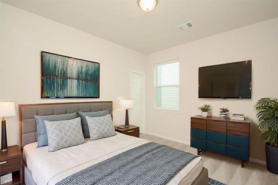 Step into the second bedroom.