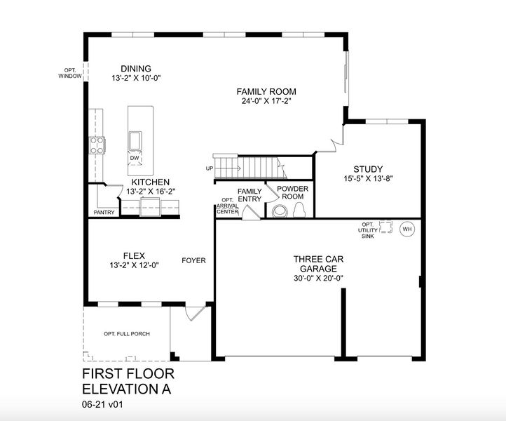 2D floor plan layout for the Oakton by Ryan Homes in Lake Nellie Crossing, Clermont, FL (Image 2).