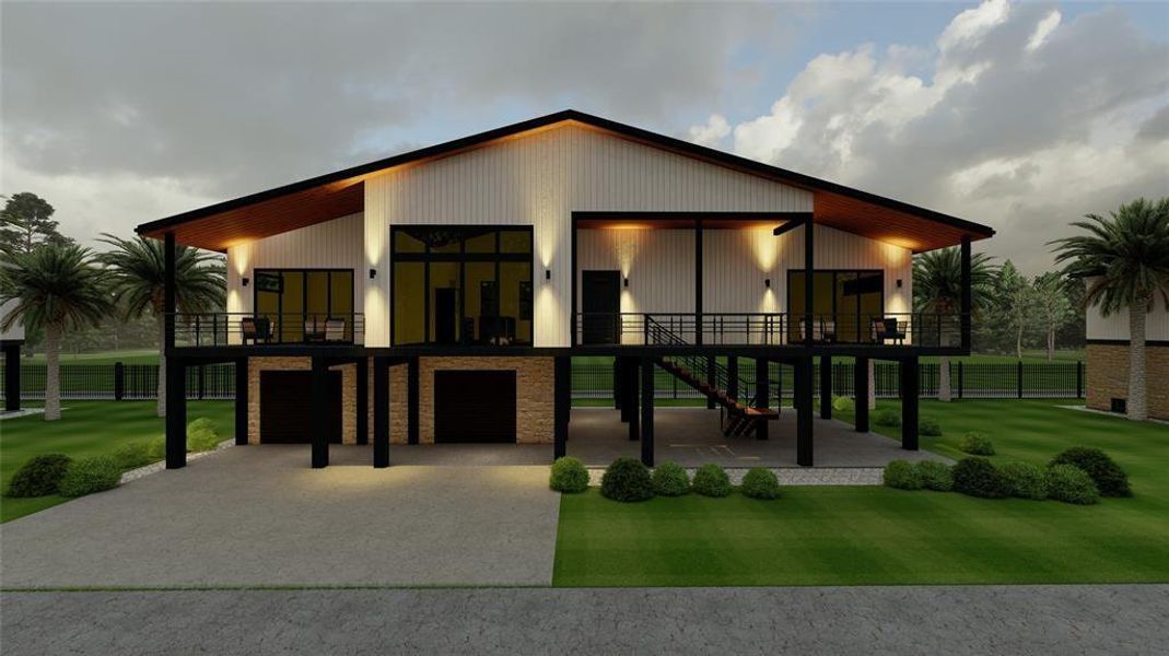 Front exterior of a new home in , San Leon, TX, highlighting curb appeal (Image 2). Front exterior of a new home in , San Leon, TX, highlighting curb appeal (Image 2).