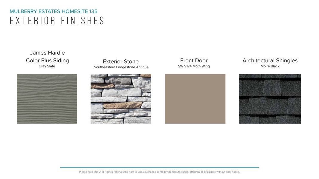Sample of building materials used in homes in Mulberry Estates, Simpsonville (Image 32). Sample of building materials used in homes in Mulberry Estates, Simpsonville (Image 32).
