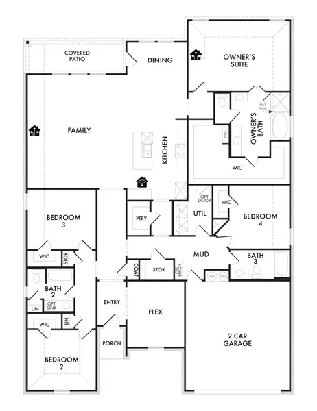 2D floor plan layout of this home in Still Water Lake, Godley, TX (Image 2). 2D floor plan layout of this home in Still Water Lake, Godley, TX (Image 2).