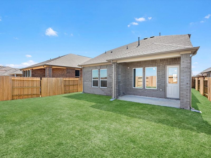 Exterior details and patio area of a home in Bergamo, Katy (Image 3). Exterior details and patio area of a home in Bergamo, Katy (Image 3).