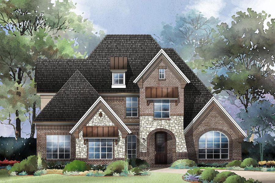 Representative exterior photo of a completed home built from the Grand Whitehall by Grand Homes in Grand Oaks, Celina, TX (Image 26).